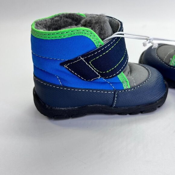 See Kai Run Blake  Boots Size 5 in Navy/Gray Blue Green Booties Shoes Toddler - Picture 6 of 12